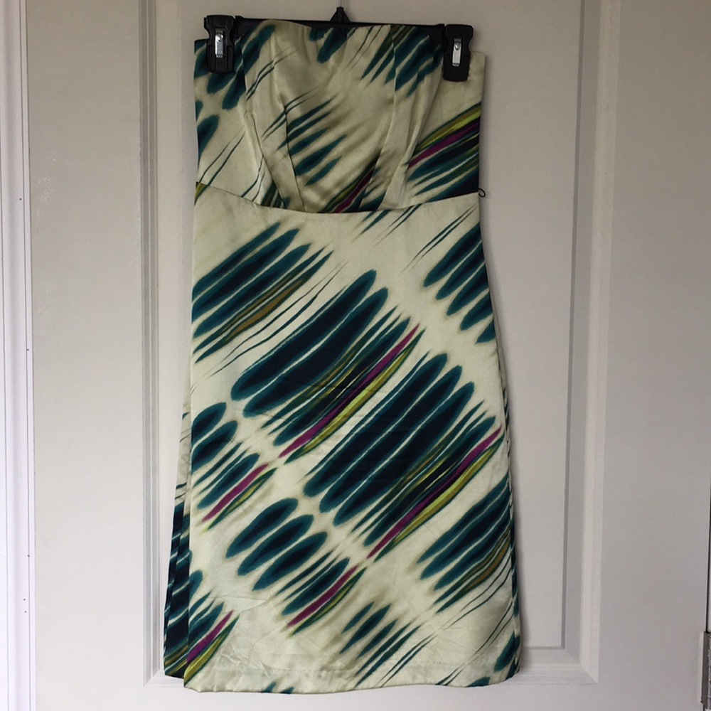 Strapless green dress